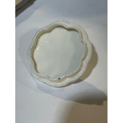 410 - Belleek Blue Thorne Teapot with First Stamp Etched