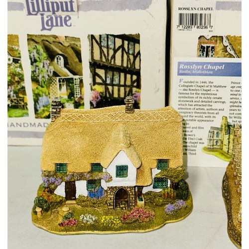 Boxed Lilliput Lane x2 - To The Manor Born + Rosslyn Chapel