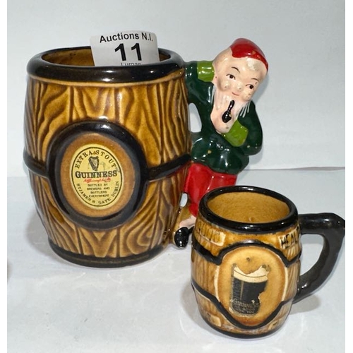 11 - Guinness Leprechaun Tankard + Small Guinness Tankard + 2 Small Guinness Irish Souvenir Bottles + Gui... 