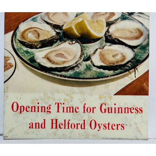 17 - Guinness Show Card - Opening Time For Guinness & Helford Oysters Printed in GB by Sanders Philips & ... 