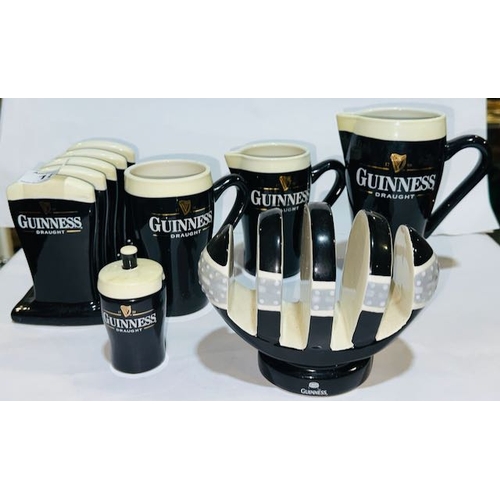 18 - 2 x Guinness Jugs + Guinness Mug + Guinness Lidded Conserve Pot + Guinness Pint (Repaired) & Guinnes... 