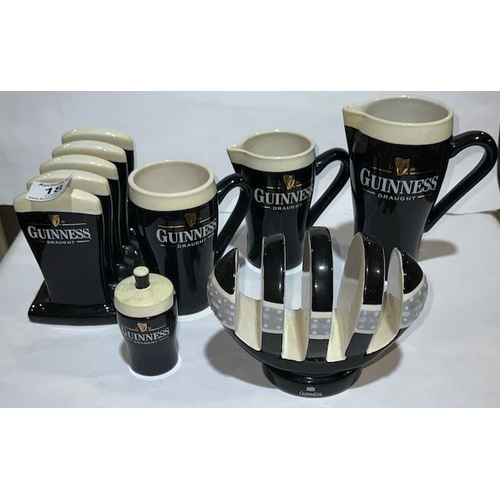 18 - 2 x Guinness Jugs + Guinness Mug + Guinness Lidded Conserve Pot + Guinness Pint (Repaired) & Guinnes... 