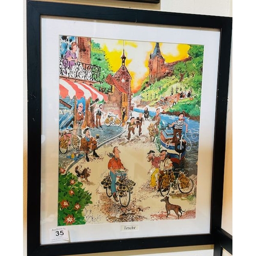 35 - Framed Touché Print By Don Roberts - Approx 19