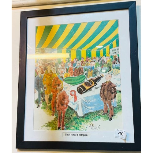 40 - Framed Guinness , Undisputed Champion Print By Don Roberts - Approx 19