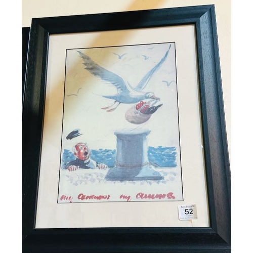 52 - Framed My Goodness My Guinness Seagull Print - Approx 16