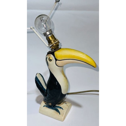 56 - Ceramic Toucan Lamp Base By Dartmouth Devon England - Approx 13