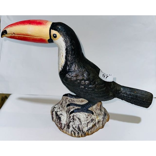 57 - Large Cast Toucan Door Stop - Approx 12