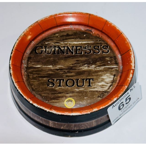 65 - Vintage Guinness Stout Barrell Ashtray Stamped Ajax 50 Cannon St London