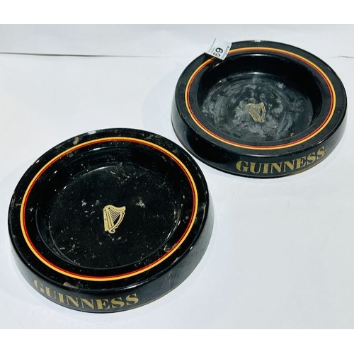 69 - Pair Of Melamine Guinness Ashtrays - Approx 8