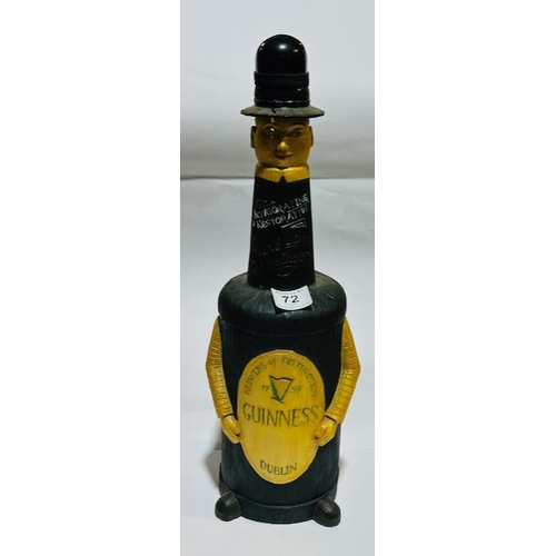 72 - Large Wooden Guinness Bottle Man - Approx 19