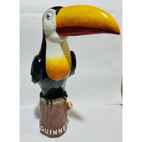 80 - Large Resin Guinness Toucan On Tree Stump - Approx 16