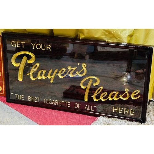 106 - Large Framed Player's Please Wooden Heavy Sign - Approx 41