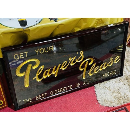 106 - Large Framed Player's Please Wooden Heavy Sign - Approx 41