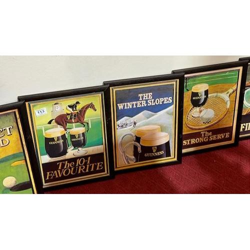 113 - Set Of 12 Framed Guinness Prints Approx 13