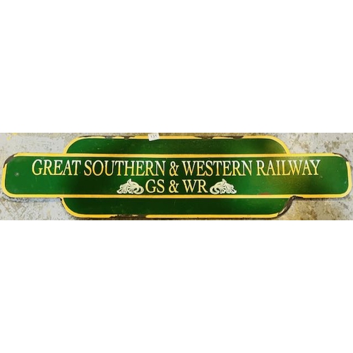 131 - Large Great Southern & Western Railway Repro Sign - Approx 4'  1'