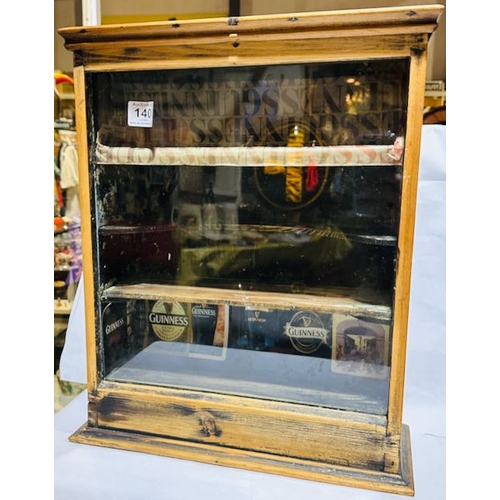 140 - Vintage Glass Fronted Display Cabinet With Lift Up TOp - Approx 15