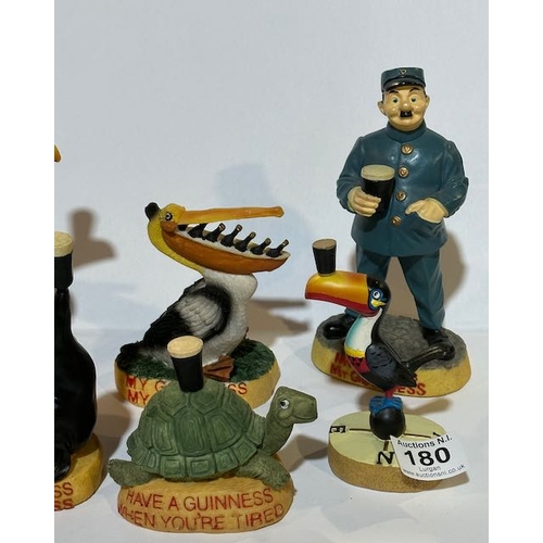 180 - Set Of 7  Guinnes Zookeeper & Animals Figures