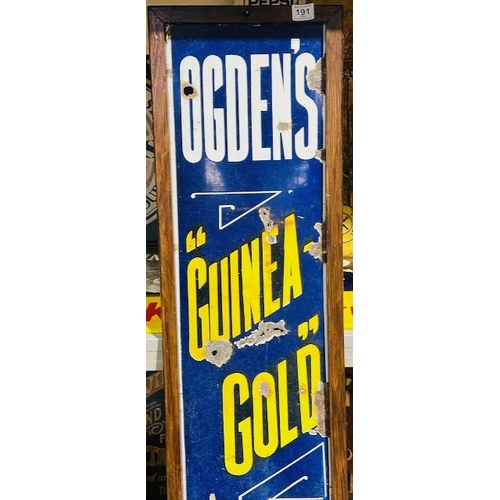 191 - Original Ogdems Guinea Gold Cigarettes Enamel Sign Framed - Approx 13