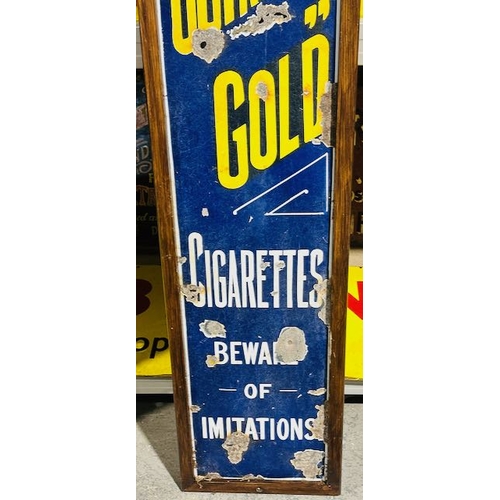 191 - Original Ogdems Guinea Gold Cigarettes Enamel Sign Framed - Approx 13