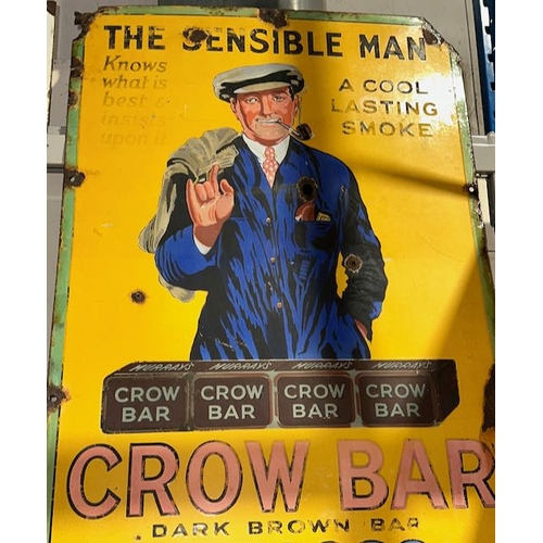 193 - Large Heavy Vintage The Sensible Man Crow Bar Tobacco Sign - 2' x 3'