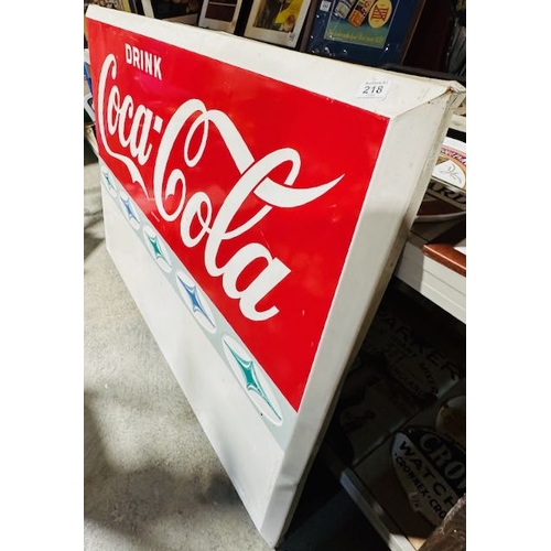 218 - Large Metal Drink Coca Cola Sign - Approx 44