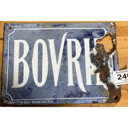 246 - Old Enamelled Metal Bovril Sign - Appx 8x6