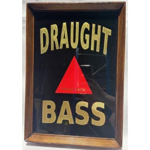 286 - Framed Draught Bass 22ct Gold Leaf Detailed Reverse Painted Glass - Appx 15x10.5