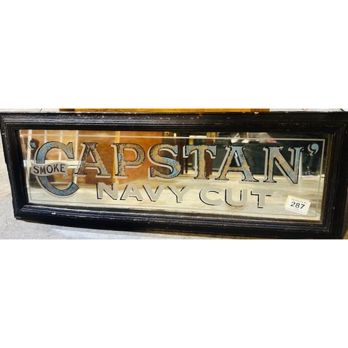 287 - Capstan Navy Cut Vintage Framed Mirror - Appx 26x9