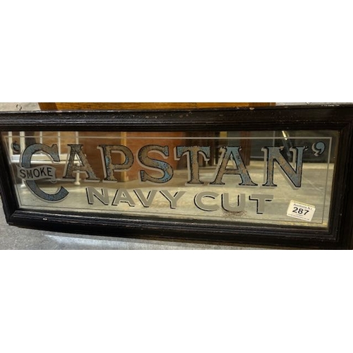 287 - Capstan Navy Cut Vintage Framed Mirror - Appx 26x9