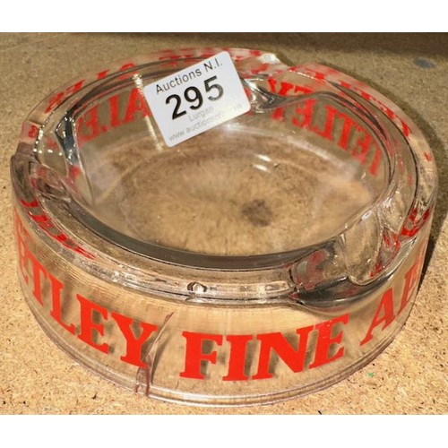 295 - Tetley Fine Ales Glass Ashtray (Hairline Visible)