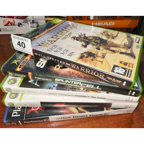 40 - 4 x Xbox Games + PS2 Game