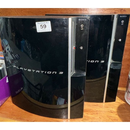 59 - PS3 x 2 - Working - No Powerleads