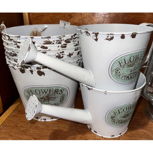 7 - Ornate Garden Lot Incl 8 x Metal Plant Pots & Watering Cans