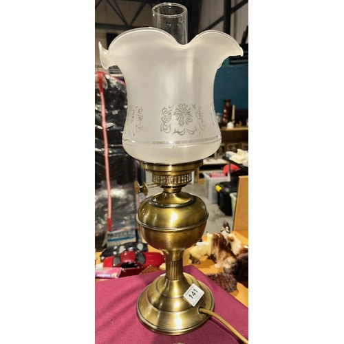 141 - Brass Converted Oil Lamp