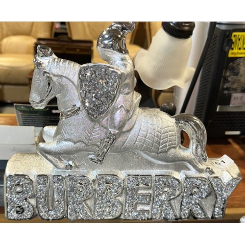 161 - Glitzy Burberry Knight Statue