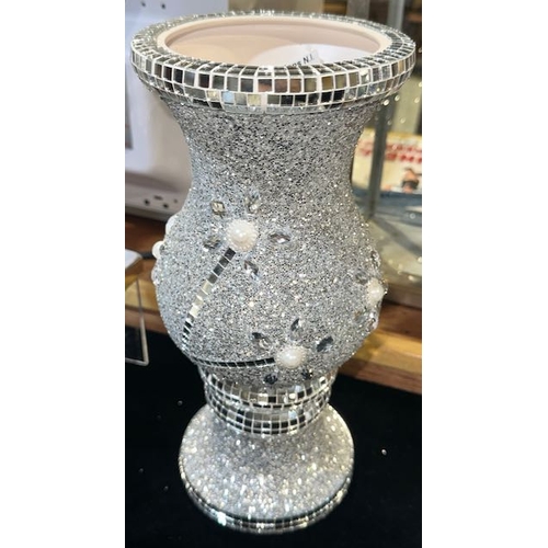 169 - Glitzy Mirrored Mosaic Detailed Vase