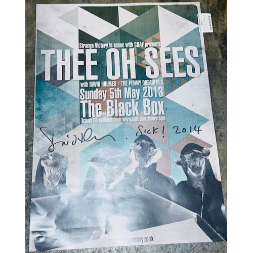 467E - Thee Oh Sees Poster Signed by David Holmes in Sick Records in 2014