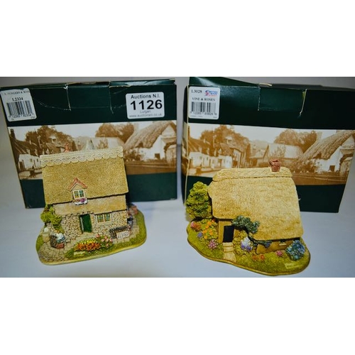 1126 - Boxed Lilliput Lane - x2, Vine + Roses And I.N. Mongers & Sons With Deeds