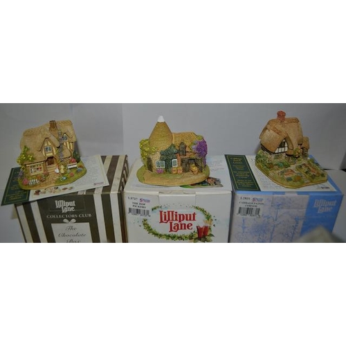 1144 - Boxed Lilliput Lane x6 - Cabbage Patch Corner, The Hop Pickers x2, The Chocolate Box, The Pig Sty, A... 