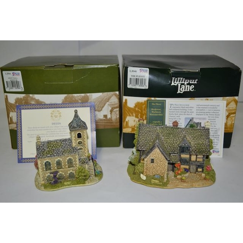 Boxed Lilliput Lane x2 - The Fleece + Moot Hall Keswick with
