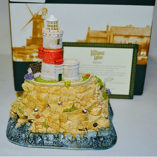 1154 - Boxed Lilliput Lane - Illuminated Stormy Waters With Deeds