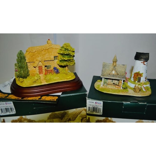 1155 - Boxed Lilliput Lane - x2 The Miller & The Mariner + Sowing The Seeds 18th Birthday Collectors Club S... 