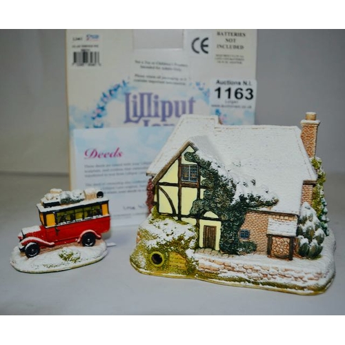 1163 - Boxed Lilliput Lane - Glad Tidings We Bring Illuminated Cottage With Deeds