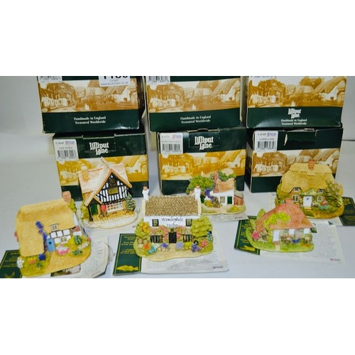 1180 - Boxed Lilliput Lane - x 6 Hollyhocks, Wenslydale, Squatters Cottage, Lupin Lane, Hidden Cottages And... 