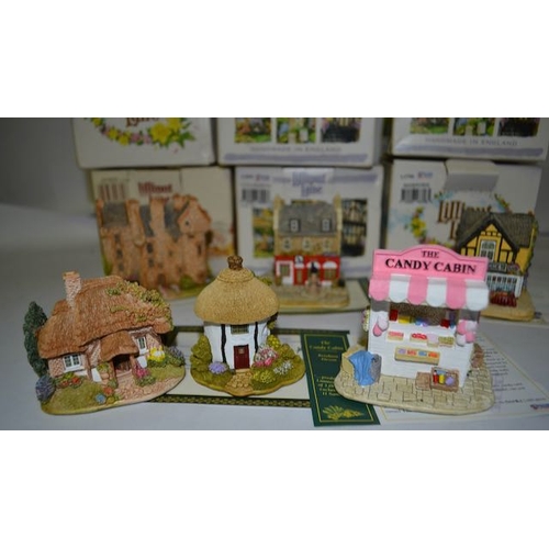 1181 - Boxed Lilliput Lane - x 6 The Candy Cabin, Greyfriars Bobby, Claypots Castle, Lady Janes Cottage, Li... 