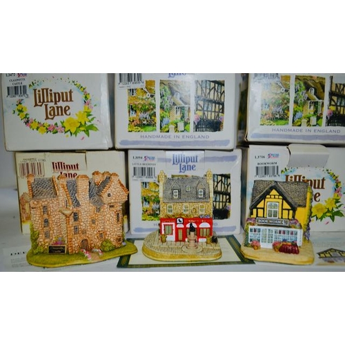 1181 - Boxed Lilliput Lane - x 6 The Candy Cabin, Greyfriars Bobby, Claypots Castle, Lady Janes Cottage, Li... 