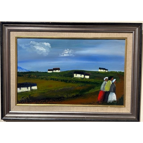 971 - Country Cottages Oil on Board by James Bingham - Appx 28x20