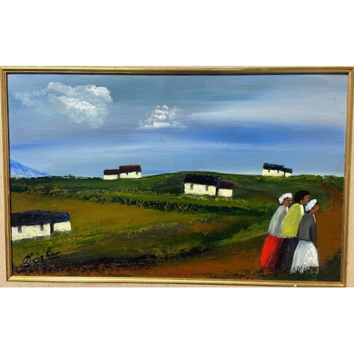 971 - Country Cottages Oil on Board by James Bingham - Appx 28x20