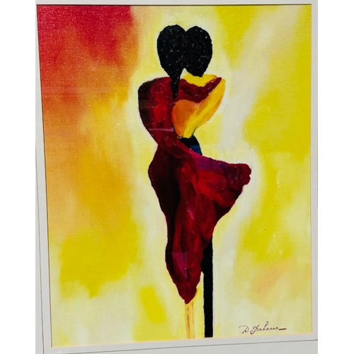 973 - Lovers Oil on Board by Deirdre Graham in Quality Heavy Gold Glazed Frame - Appx 27x32