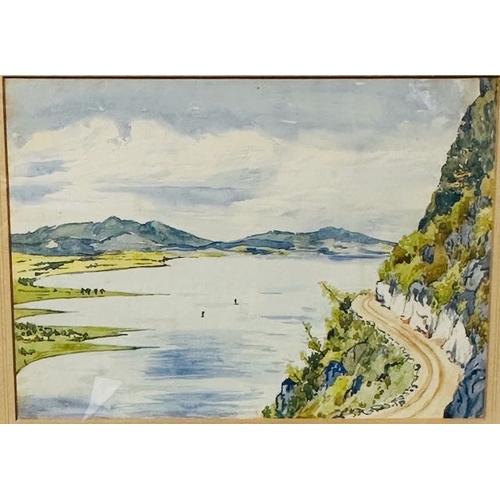 991 - Framed Watercolour, Irish Peninsula, No Signature Visible, Framed 19.5